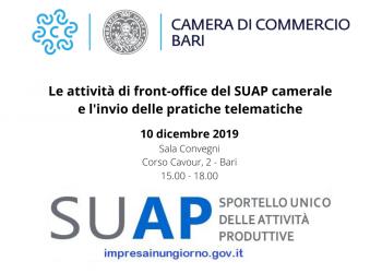 Le attività di front-office del SUAP camerale e l’invio delle pratiche telematiche - Incontro 10 dicembre 2019