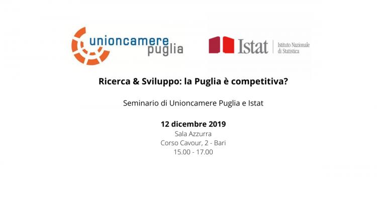 Ricerca & Sviluppo: la Puglia è competitiva? -  Seminario Istat e Unioncamere Puglia il 12 dicembre