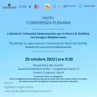 Conferenza Plenaria - L'Adriatico: Comunità Geoeconomica per la Pace e la Stabilità tra Europa e Mediterraneo